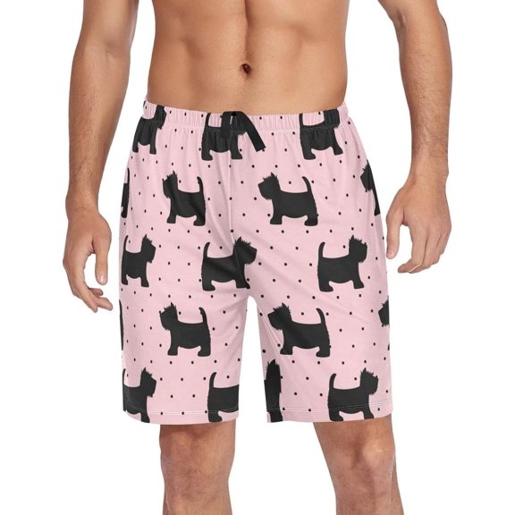 GZHJMY Dog Pajama Pants Short for Men, Lounge Pants Lightweight Men Pajama Bottoms with Drawstring Pockets, Christmas New Year Birthday Gifts, Large