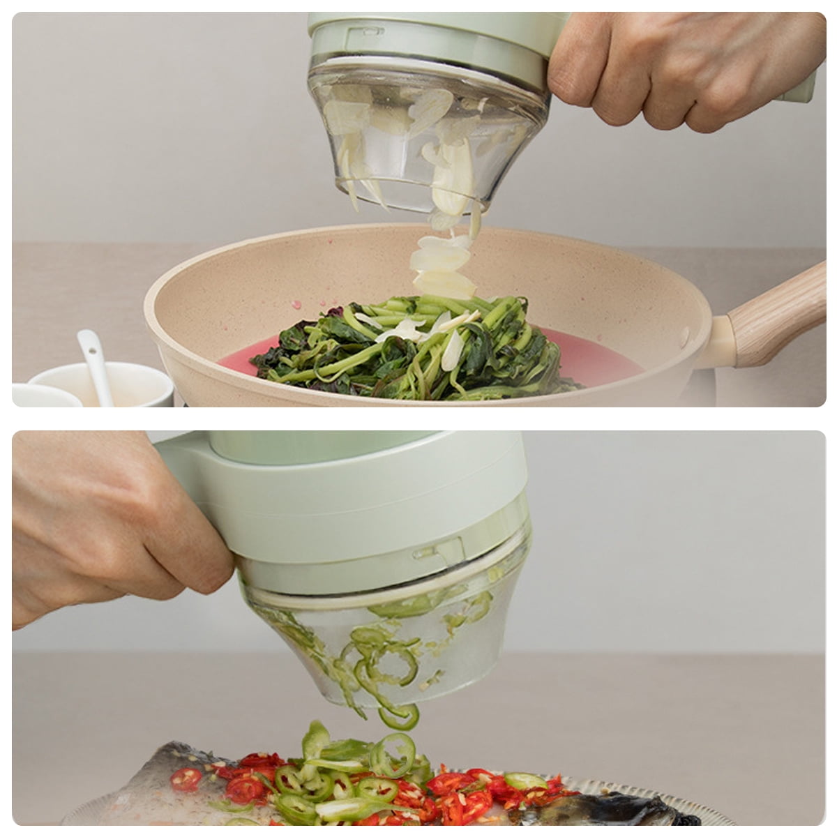 Vegetable Cutter Set，Electric Garlic Chopper , Mini Handheld Food