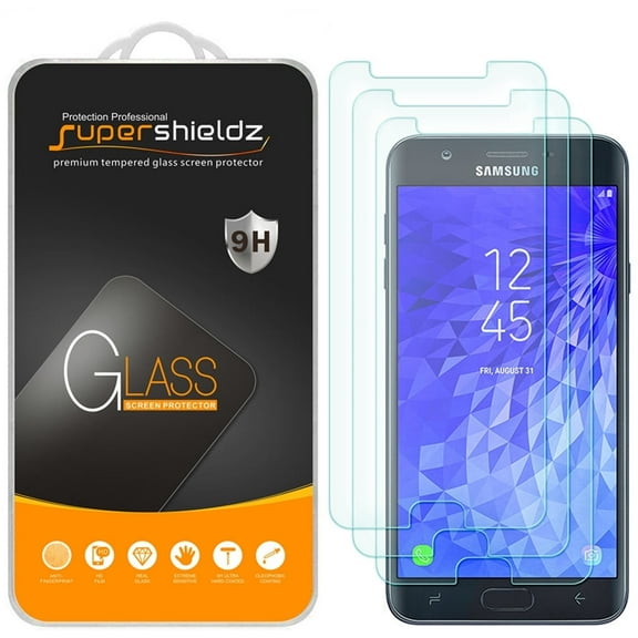 [3-Pack] Supershieldz for Samsung Galaxy J7 Refine Tempered Glass Screen Protector, Anti-Scratch, Anti-Fingerprint, Bubble Free