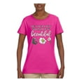 thumbnail image 2 of Wild Bobby, Be Your Own Kind of Beautiful Inspirational, Pop Culture, Women Graphic Tee, Fuschia, Small, 2 of 3