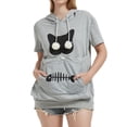 thumbnail image 3 of Kangaroo Pouch Short Sleeve Hoodie for Women Oversized Dog Pouch Sweatshirts Pet Carrier Pullover, 3 of 9