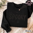 thumbnail image 3 of Spooky Halloween Embroidered Sweatshirt, Gothic Bat Spider Shirt, Cozy Witchy Fall Gift, 3 of 5