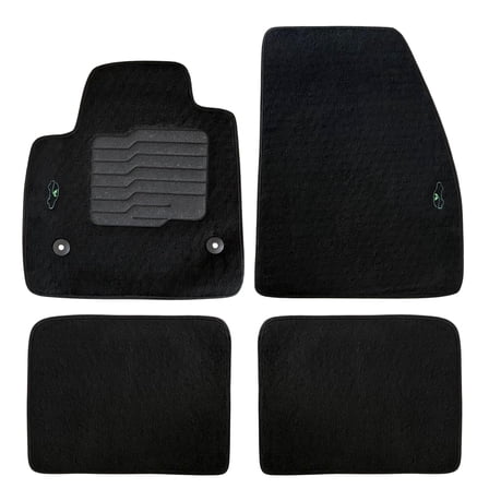 Carpet Floor Mats for 2017 to 2023 GMC Acadia with Non Slip Driver Heel Pad and Safety Locks, Front and Rear, Black