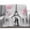 Pink, Black, Gray, variant on Flannel Throw Blanket for Couch Sofa Bed,Modern Pink Flower Paris Landmarks Soft Cozy Warm Fuzzy Blanket 40x50in
