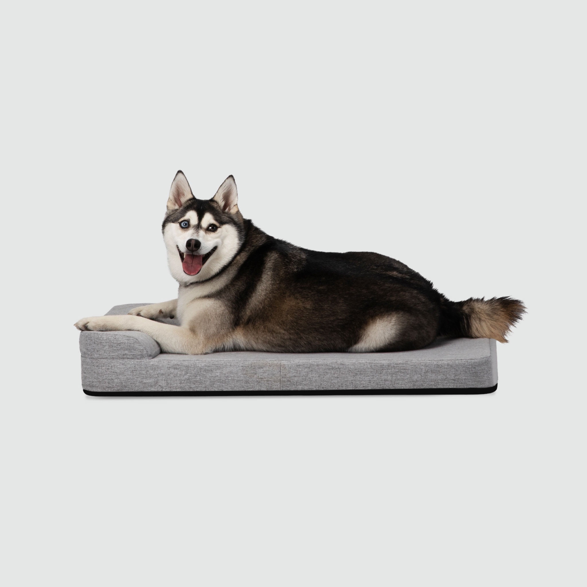 Diggs 30" Bolstr Dog Bed with Headrest - Premium Memory Foam Pet Bed for Crate or Home - Grey