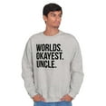 thumbnail image 4 of Worlds Okayest Uncle Niece Nephew Fun Men's Crewneck Sweatshirt Brisco Brands L, 4 of 5
