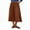 Brown, variant on Sevevn Fashion Women Solid High Waisted Midi Skirt A-Line Summer Elastic Waist Skirts Gift for Adults Blue XL