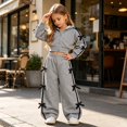 thumbnail image 4 of Enyan Kids Clothes Girls 2-Piece Outfits Long Sleeve Sweatshirt & Wide Leg Pants Set, 4 of 8