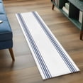 thumbnail image 3 of Rectangle Rug 2x6Ft, Farm Blue Stripes Line Soft Non-Slip Washable Felt Carpet Pad, White Area Rugs for Living Room Bedroom Kids Room, 3 of 9