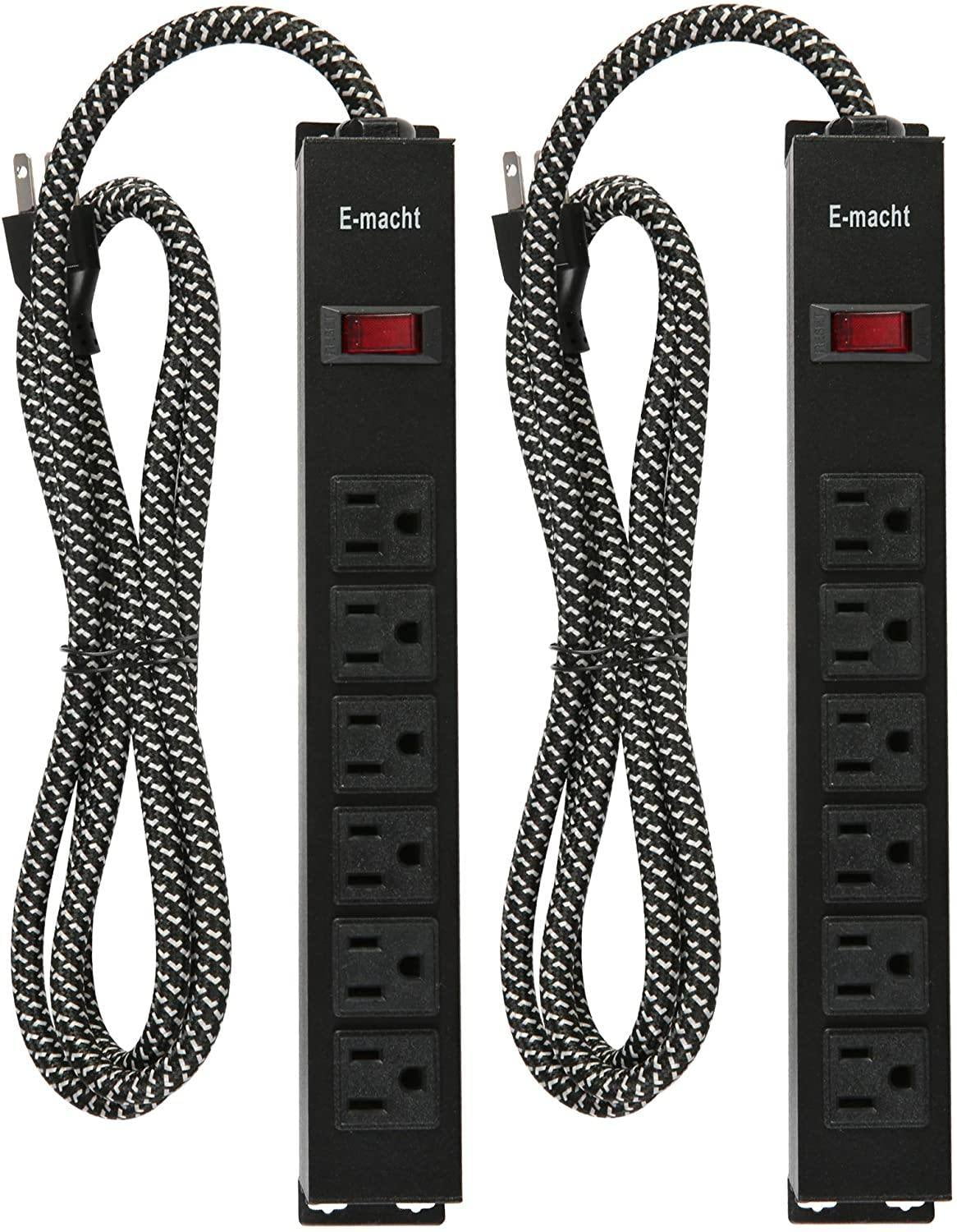 SIXWIN Long Power Strip Surge Protector, 6 Outlets Metal Heavy Duty