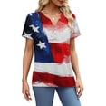 thumbnail image 7 of HEILAU 4th of July Shirts for Women Independence Day American Flag Graphic Tees V Neck 2025 Button Short Sleeve Summer Shirt Patriotic T Shirts, 7 of 7