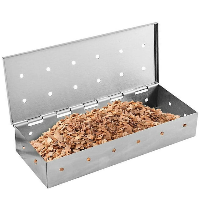 Smoking Box for Barbecue Help Reducing the for Time Refilling Wood Chips for Ideal Gift for Friends Who Want to Be Grill