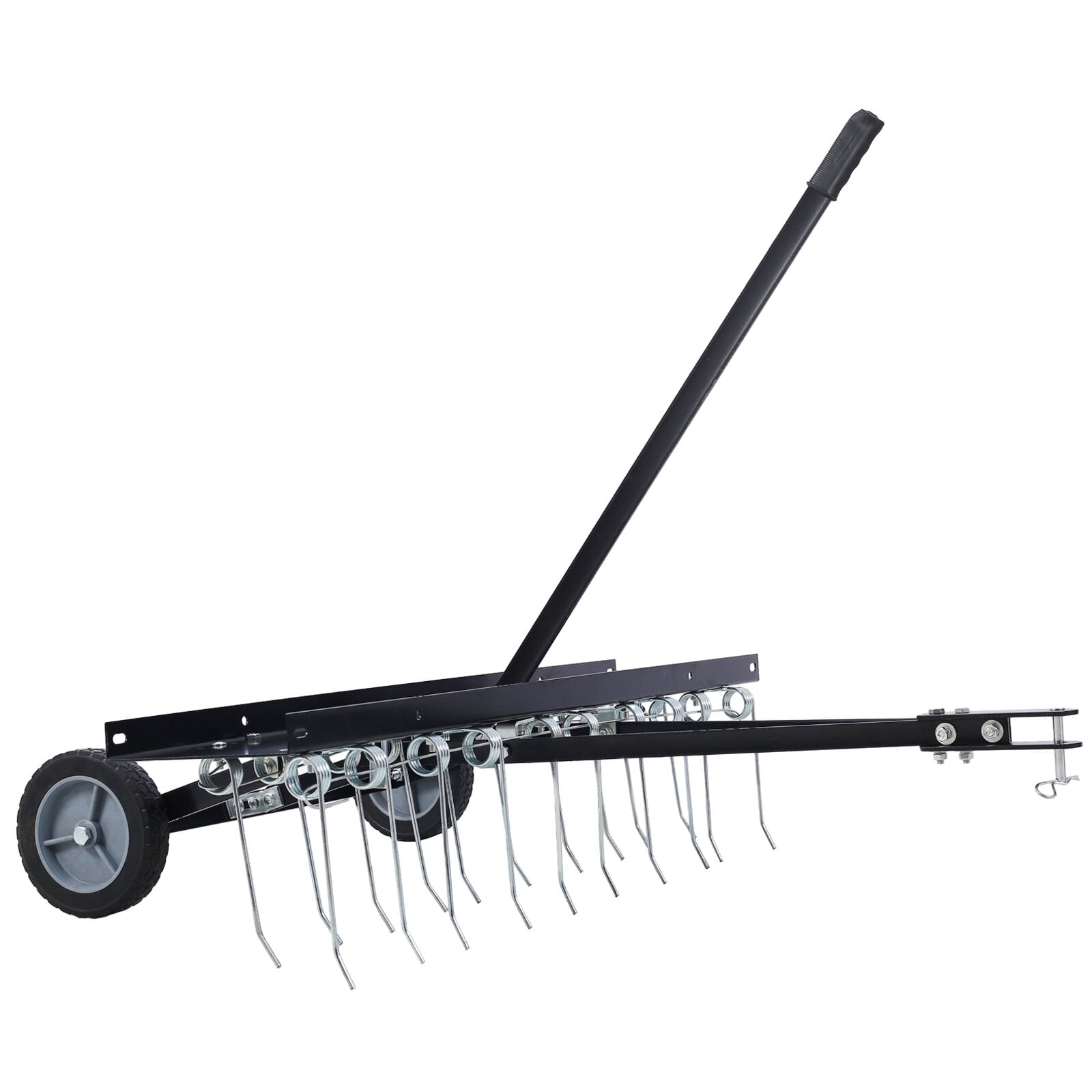 40-Inch Lawn Sweeper Tow Behind Dethatcher, Landscape Rake, Lawn Tractor Rake, Tine Tow Dethatcher Pull Behind Mower, Riding Lawn Mower Attachments for Outdoor Yard Tools Lawn Care,