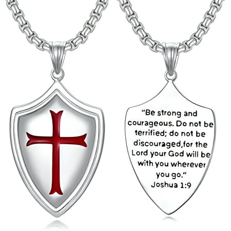 SISGEM Christmas Gift Cross 925 Sterling Silver Men's Verse Bible Armor of God Necklace Jewelry Gifts for Men Dad
