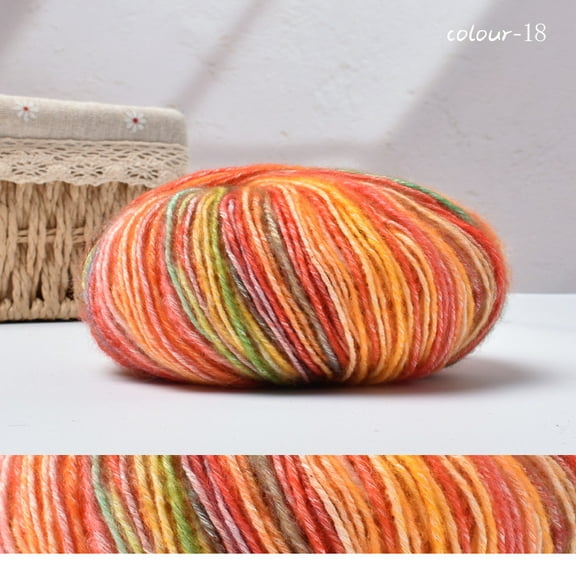 Zhuge Cotton Yarn, Multicolor Yarn for Knitting, Crocheting, and Crafts,50g,R