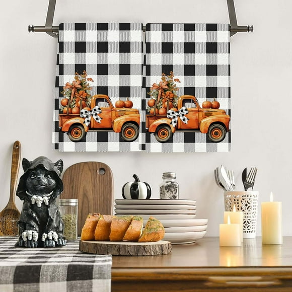 Lisbinx Serviette de Cuisine pour Jour de l'Action de Grâce / Serviette Décorative pour les Mains et la Vaisselle / Polyester Doux Absorbant / 23.5X17.7 Pouces