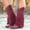 Red, variant on Babysbule Boots for Women Winter Women's Leather Square Toe Tassel Low-heeled Shoes Cowboy