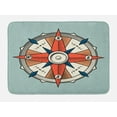 thumbnail image 1 of Compass Bath Mat, Compass Illustration Arrows Cartography Journey Path Always North, Non-Slip Plush Mat Bathroom Kitchen Laundry Room Decor, 29.5 X 17.5 Inches, Turquoise Pale Orange Blue, Ambesonne, 1 of 2