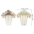 thumbnail image 2 of Unique Bargains 1 Pc Women Three Flowers Hair Insert Comb for Straight Thick Wavy Curly Hair Alloy Rhinestone Green, 2 of 3