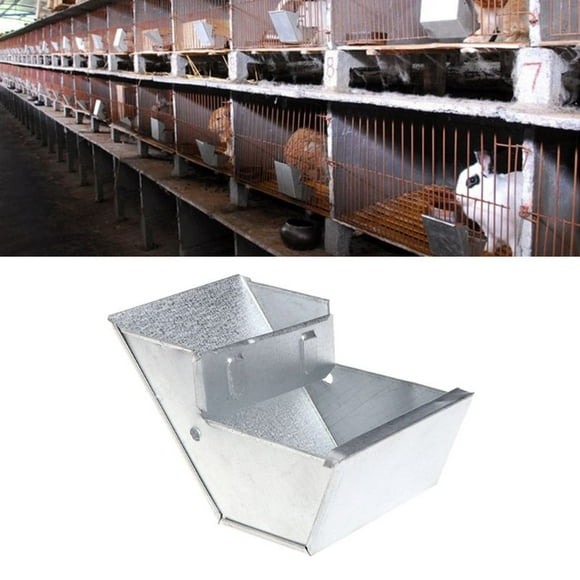 Neinkie Rabbit Hutch Trough Feeder Drinker Pet Food Bowl Rabbit Feeder Hay Rack Hay Food Bin Feeder for Farming Animals