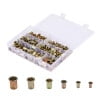 210pcs Écrou à Rivet M4-M12 Écrou à Tête Plate Écrou à Rivet Insert Fileté en Acier au Carbone Multi-Taille pour Fibre de Verre en Plastique en Acier