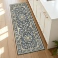 thumbnail image 5 of 2x5 Washable Long Runner Rug, Soft Non Slip Low Profile Vintage Oriental Hallway Rug for Kitchen Bedroom Entryway, Navy Blue, 5 of 6