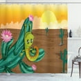thumbnail image 1 of Ambesonne Cactus Shower Curtain, Cartoon Desert Landscape, 69"Wx75"L, Multicolor, 1 of 3
