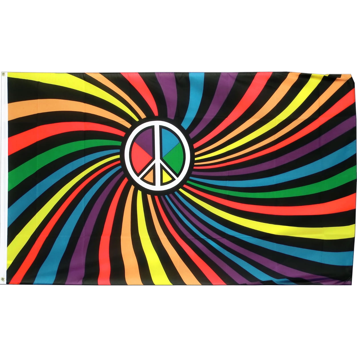 Rainbow Peace Swirl Flag Gay Pride Lesbian LGBT 3x5 Polyester