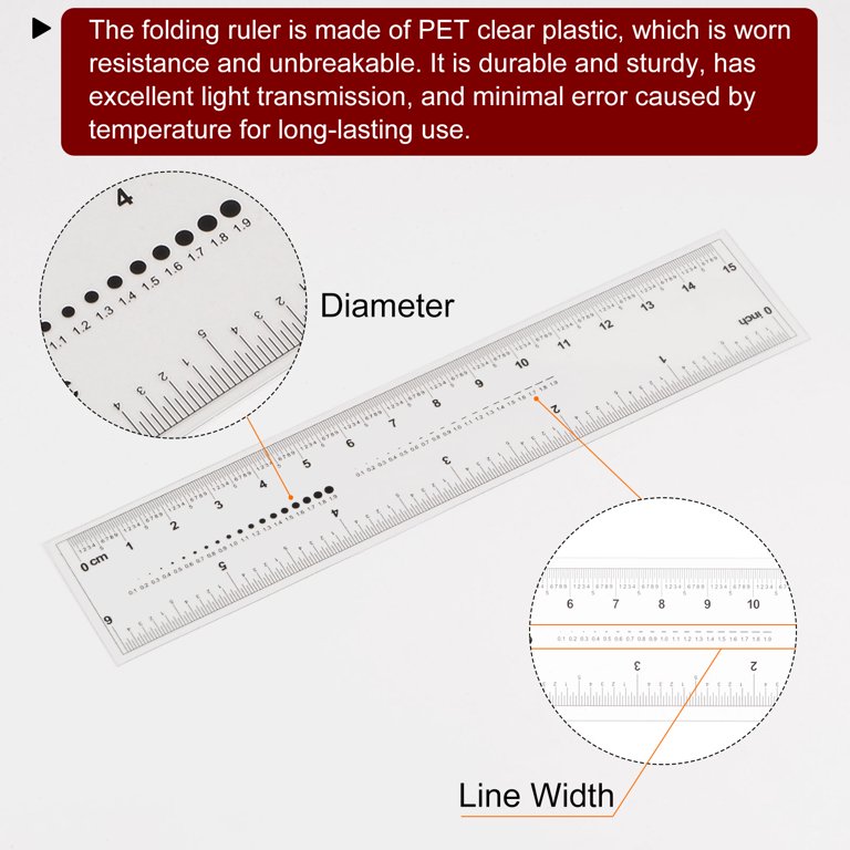 Film Ruler 6 Inch 0.5mm Scale PET Covered Thickened Flexible Straight Ruler