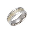 thumbnail image 1 of Luminous Ring Dark Golden Dragon Inlay Green Background Fashion Men Fluorescent Glowing Rings silver 6, 1 of 5