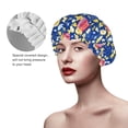 thumbnail image 4 of Kdxio Cute Popcorn Print Shower Cap for Women,Elastic and Reusable,Double Waterproof Layers Bathing Hat, 4 of 9