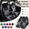thumbnail image 2 of Universal Car Seat Covers Full Set, Breathable Cloth Automotive Seat Covers for Front Split & Rear Bench, Fit for Sedan SUV Van Truck Interior Accessories, 2 of 8