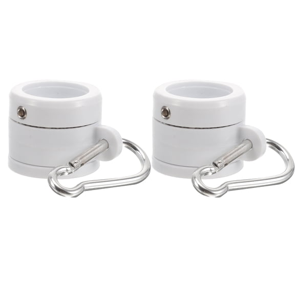 WRITWAA 1Set Stainless Steel Flag Pole Rings Clip for Outdoor Use Rotating Anti-Wrap White Color