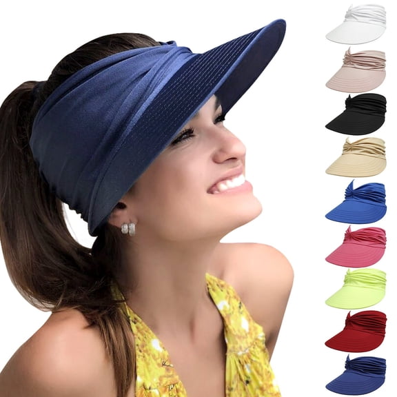 Women Sun Hat Wide Brim Cap Beach Sun Sports Hat Visor Cap
