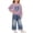Purple, variant on BLVB Toddler Baby Girl Clothes Fall Winter Baby Girl Outfit Heart Print Crewneck Sweatshirt Wide Leg Jeans Denim Pants Set(Yellow,1-2 Years)