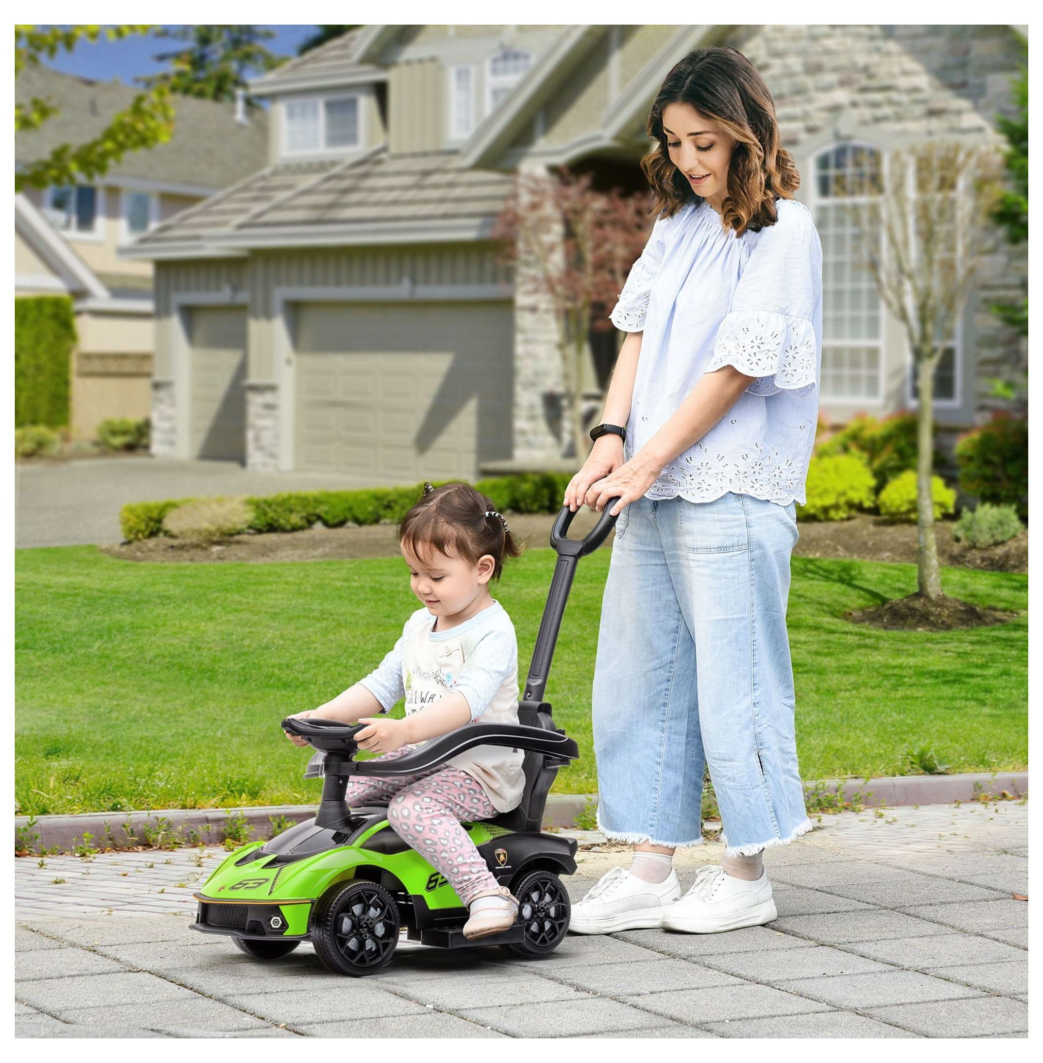 Aosom Toddler Push Car, Lamborghini Stroller Walking Car for 1-3