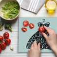 thumbnail image 3 of Lifestyle Cutting Board, Life is Short Buy the Dress Words on Hanger Positive Illustration, Decorative Tempered Glass Cutting and Serving Board, Large Size, Brown White, by Ambesonne, 3 of 5