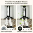 thumbnail image 2 of FIREGAS 24-Inch Black Wall Mounted Range Hood, 450m³/h Suction Power, Stylish Design with Two Smoke Evacuation Modes, 3-Speed Push Button Control,Convertible Ducted/Ductless, 2 of 9