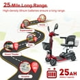 thumbnail image 3 of 25 Miles Travel Range Foldable 4 Wheels Adult Scooters with Mirrors,Durable Oversize XL 4-Piece Set Electric Mobility,Red, 3 of 12