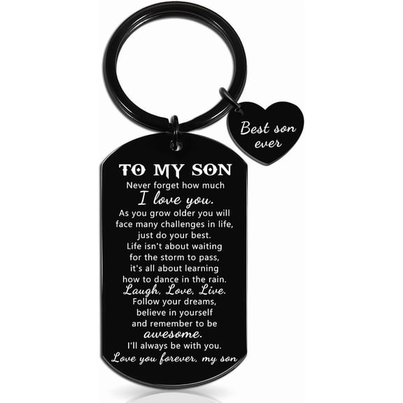 To My Son Gifts Keychain Gift For Sons Adult From Mom Dad Birthday Items For Boy From Parents Birthday Gift For Men Best Sons Ever Gifts For Teen Boy To My Son Keychain From Mom Dad