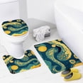 thumbnail image 2 of GZHJMY Bathroom Mat set of 3， A Starry Night Sky with The Sun Shining 3 Pieces Bath Mats Set for Bathroom, Vintage Style Non-Slip Washable Cover Floor Rug Decorations for Kitchen Bathroom Bedroom, 2 of 6