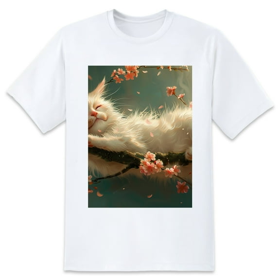 Basic Oversize Tees For WomenCat Loose Boyfriend Shirts Casual Blouse round neck