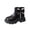 Black, variant on Kid's Winter Boots, Walking Shoes, Snow Boots, Non Slip Shoes, Kid's Boots, Toddler/Little Kid Girl's Clara Fashion Short Ankle Boots Pearls Bow Dress Booties With Zipper, Black US-13C/EU-29