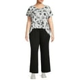 thumbnail image 2 of Terra & Sky Women's Plus Size Knit Pants, 28" Inseam, 2 of 5