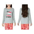 thumbnail image 2 of Beezizac Tween Girls Christmas Jammies Gray & Red Cat Pajamas 2-Piece Long Sleeve PJ Set Clothes Size 16, 2 of 7