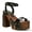 Black, variant on Women Chunky Platform Sandals Wooden High Heel Open Toe Studded Ankle Strap Retro Shoes Size 5 Brown