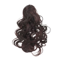 Unique Bargains 1 Pc Big Wave Retro Wig Hair Clips for Hair Extension 21.65" Length Dark Black Brown