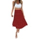 thumbnail image 1 of Gibobby faldas largas de mujer casuales Falda a media pierna con cintura elástica y estampado de lunares para mujer Falda de princesa hinchada(Vino， S), 1 of 5