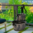 thumbnail image 3 of Gymax 2 Tier Barrel Waterfall Fountain Barrel Water Fountain Pump Outdoor Garden, 3 of 9