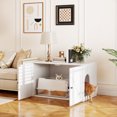 thumbnail image 2 of PawHut Cat Litter Box Enclosure, Hidden Washroom Furniture w/ Doors, White, 2 of 10